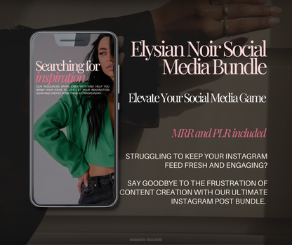 Elysian Noir — 120 Instagram Post & Story Templates