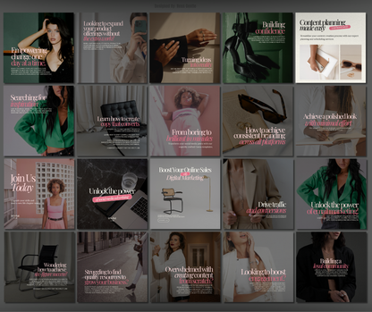 Elysian Noir — 120 Instagram Post & Story Templates