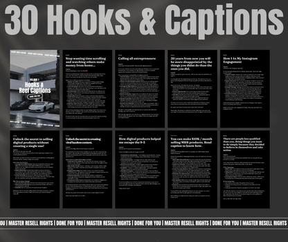 30-Day Content Kit — Luxury Reels, Hooks & Captions