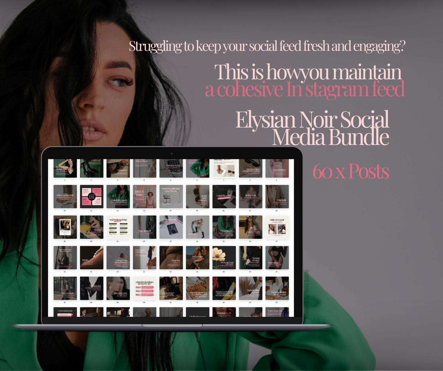 Elysian Noir — 120 Instagram Post & Story Templates