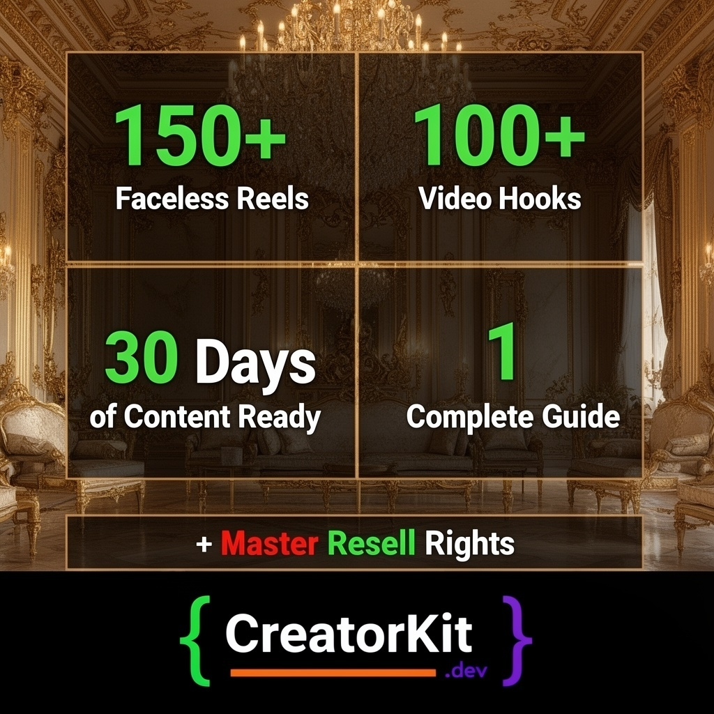 The Faceless Creator Kit — Guide, 150 Reels, Hooks & 30-Day Content Plan